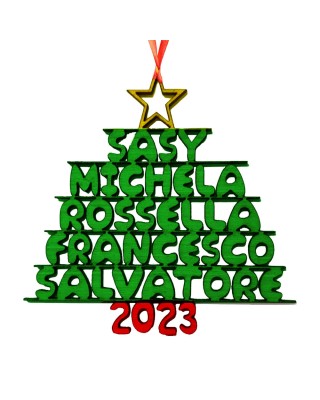 Albero in legno "Natale 2023"