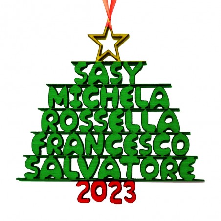 Albero in legno "Natale 2023"