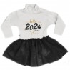 Abitino con gonna in tulle glitterata "Hello 2024"