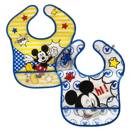Coppia bavaglini in plastica "Hi Mickey"