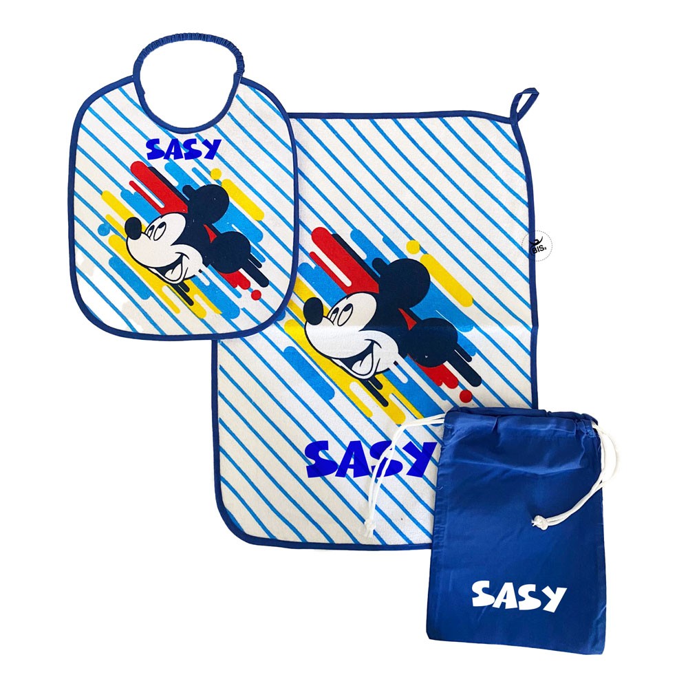 Kit Asilo plastificato "Topolino Multicolor" blu