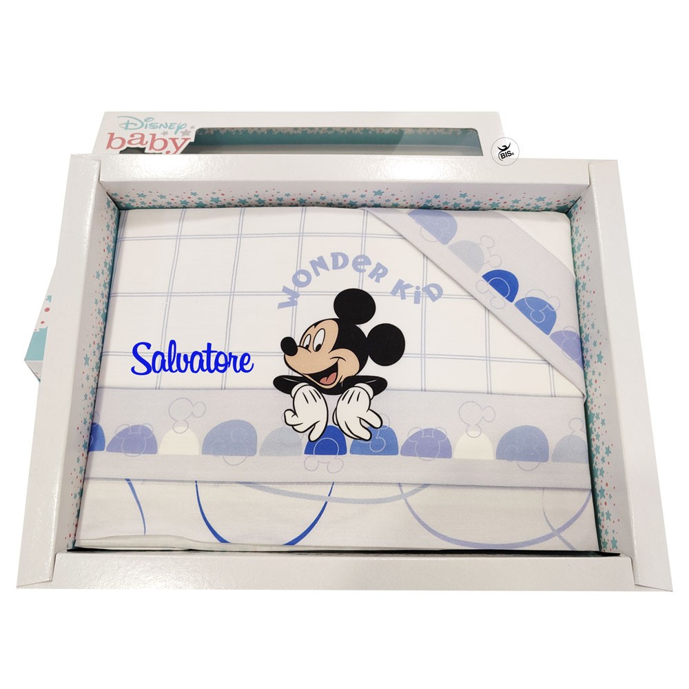 Set lenzuola "Wonder Kid Michey Mouse" azzurro