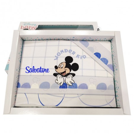 Set lenzuola "Wonder Kid Michey Mouse" azzurro