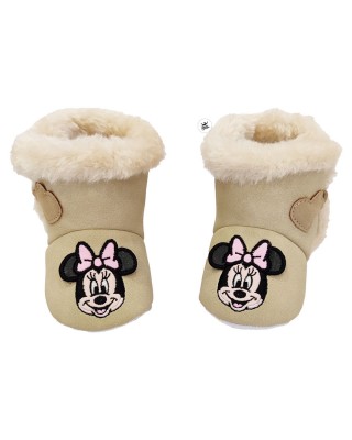 Stivaletti beige invernali neonata "Minnie" con imbottitura