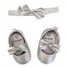 Set disney scarpine e fascia invernale argento