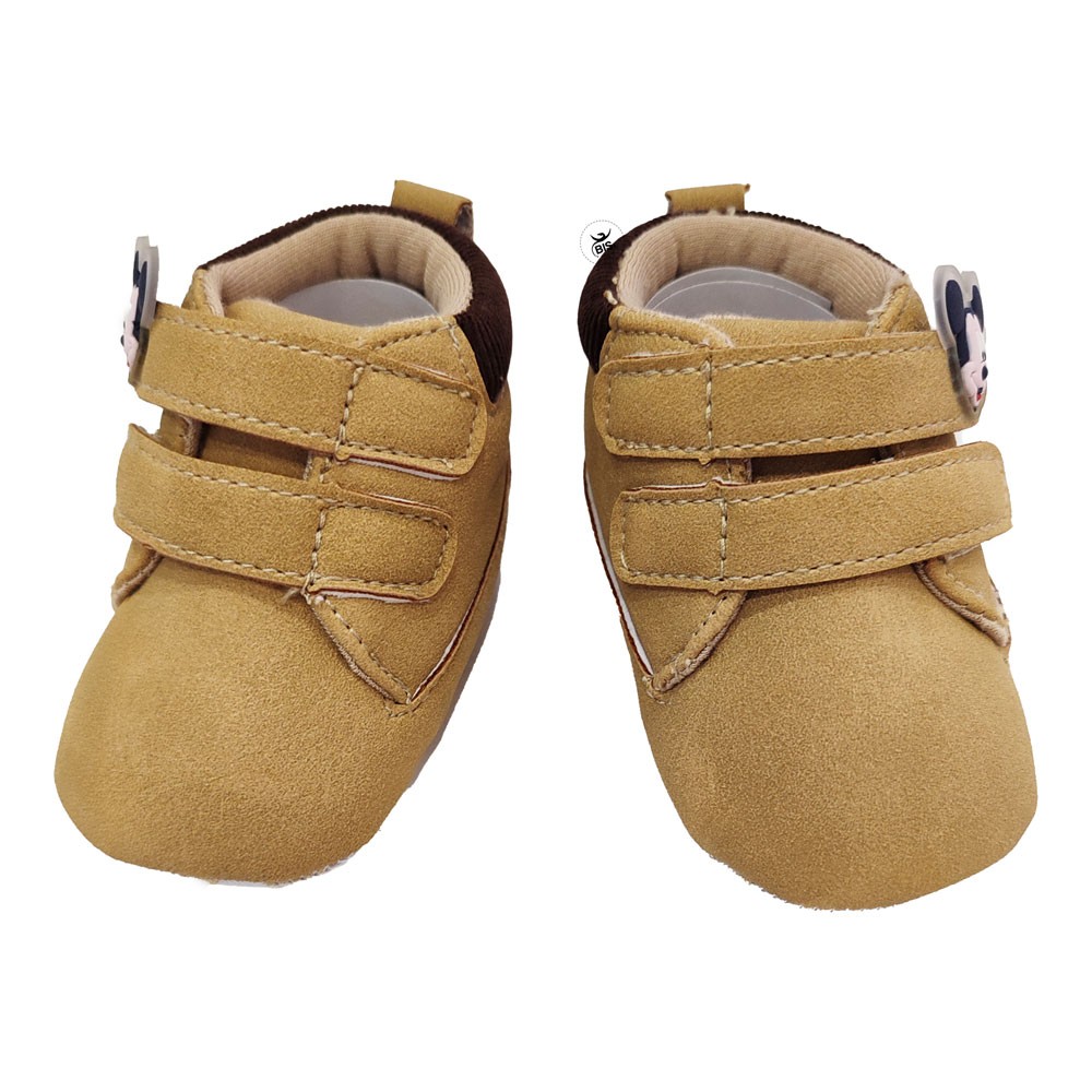 Scarpine da culla neonato "Topolino"effetto camoscio
