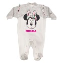 Tutina neonata ciniglia "Minnie Flowers"  panna
