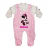 Tutina neonata in ciniglia finta salopette a pois "Minnie" grigio
