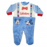 Tutina neonato ciniglia "Mickey mouse"  azzurro