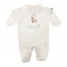Tutina in ciniglia tinta unita "Bear on the moon"bianco