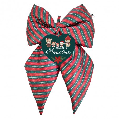 Fiocco "natalizio" con cuore in plexiglass "Christmas time"