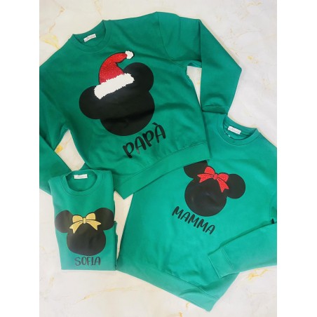 Felpa Bimbo"Linea Family" Topino e cappello in glitter da personalizzare