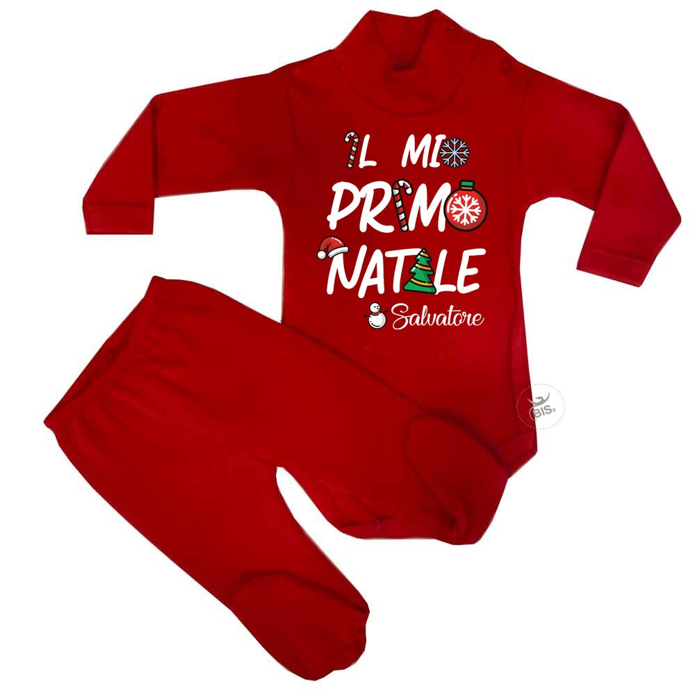 Set natalizio body lupetto e ghettine "Il mio primo Natale"