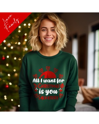Felpa Uomo/Donna "All I want for Christmas is you"