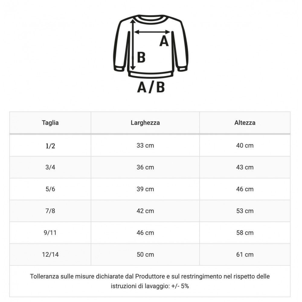 Felpa Bimbo/a "Linea Family" da personalizzare con nome e iniziale