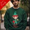 Customized Christmas Men's Sweatshirt Little Mouse+Name