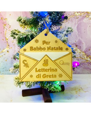 porta letterine di babbo natale in legno personalizzabile con il nome del bambino