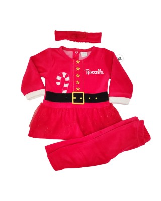 Completino Babbo Natale neonata da personalizzare con nome