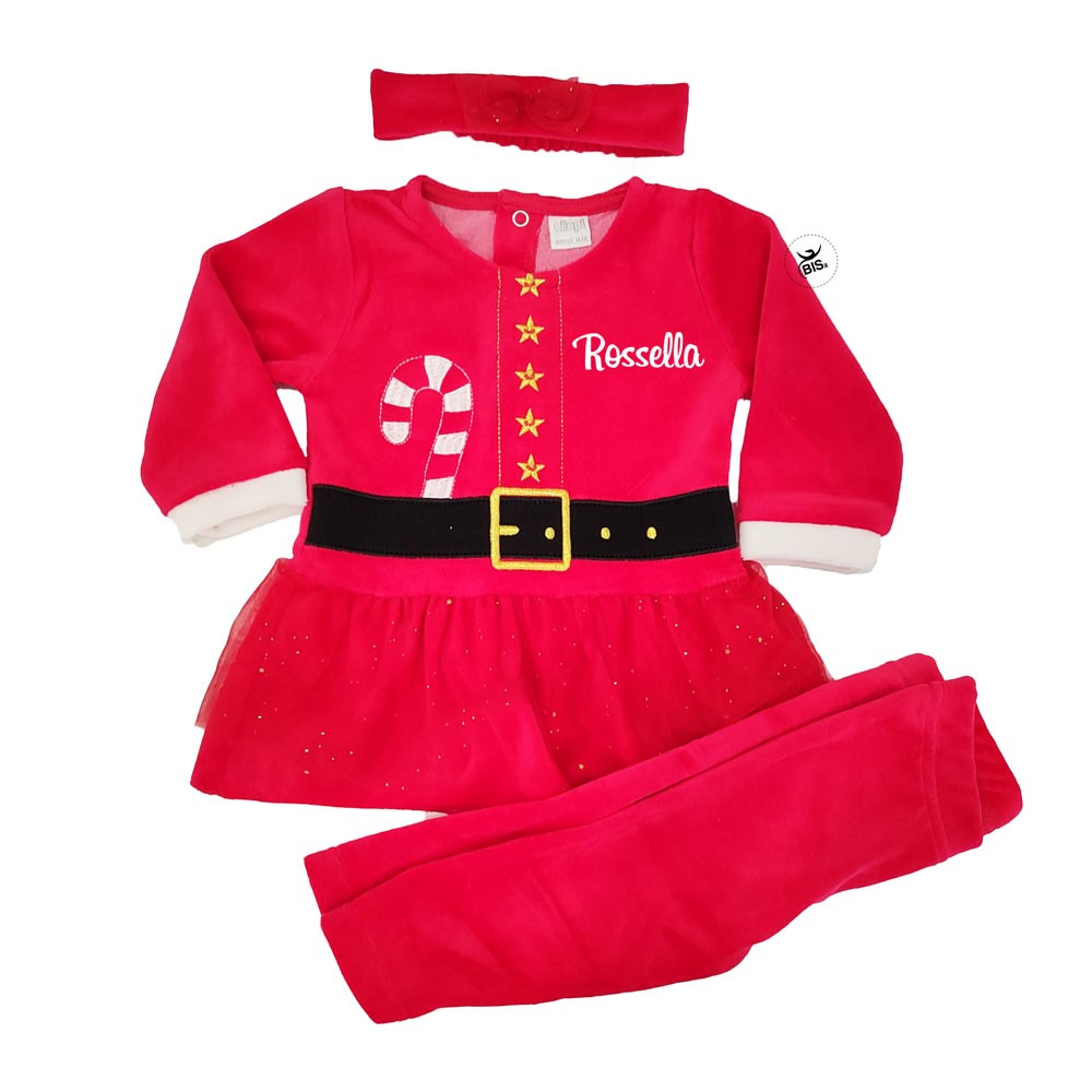 Completino Babbo Natale neonata da personalizzare con nome