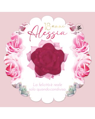 Kit 6 pz. Segna posto con saponetta a forma di fiore "Linea Barcellona" da personalizzare