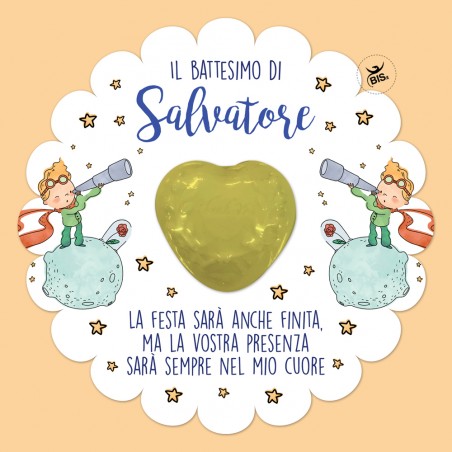 Segna posto con saponetta a forma di cuore "Linea Piccolo Principe Classic"