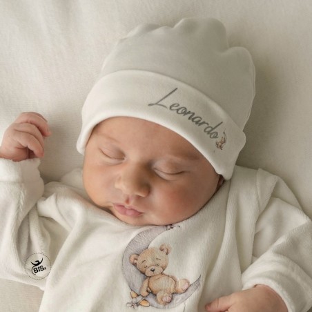 Cappellino "Bear on the moon" da personalizzare con nome