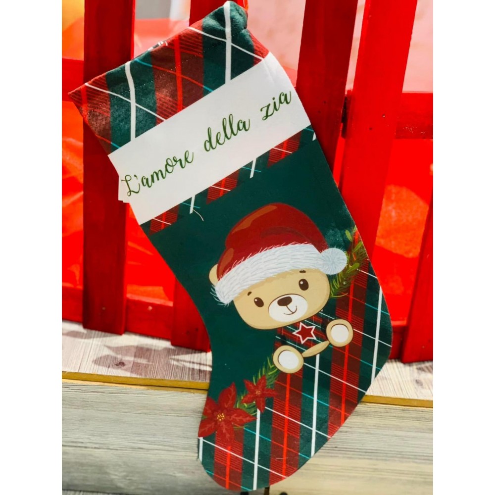Calza Befana "Christmas time" da personalizzare