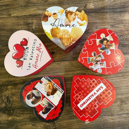 Scatola regalo "Cuore" con baci perugina da personalizzare