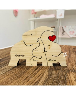 Puzzle 3D "Elephant Family"
