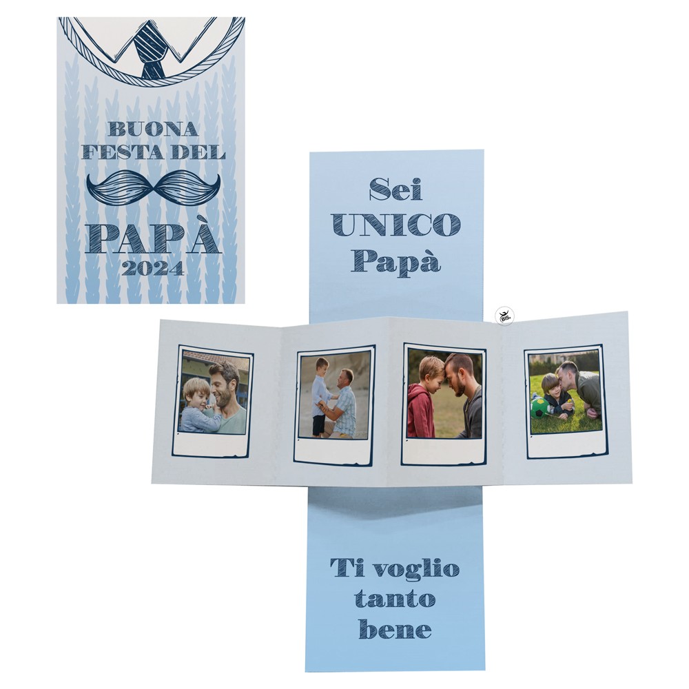 Biglietto "Papà" da personalizzare con foto e testo