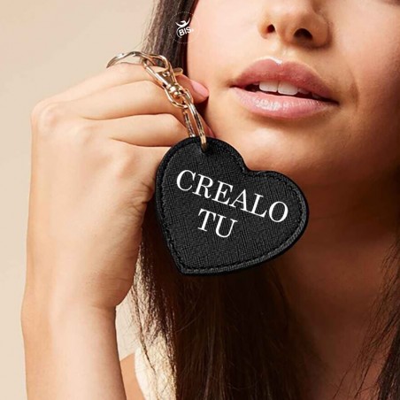 Clip in ecopelle a cuore per chiavi e borse da personalizzare con configuratore