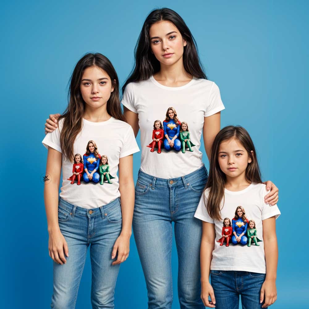 T-shirt bimbo/a manica corta  "Mom of superheroes"