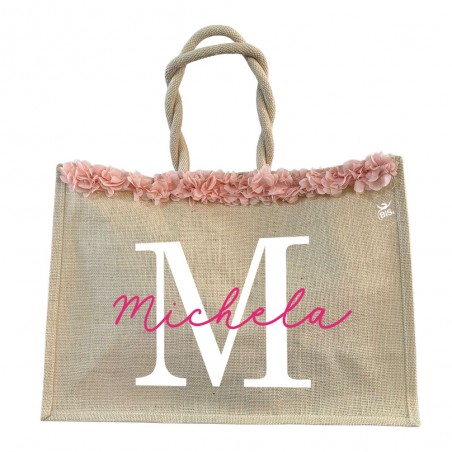 Borsa Mare con zip con applicazioni in tulle da personalizzare con configuratore