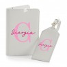 Set da viaggio da personalizzare con nome e iniziale bianco