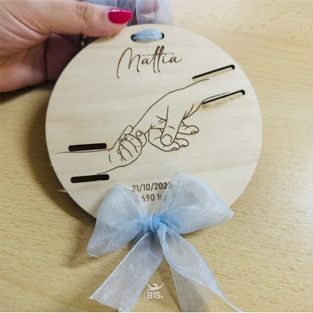 Porta braccialetti nascita in legno personalizzabile
