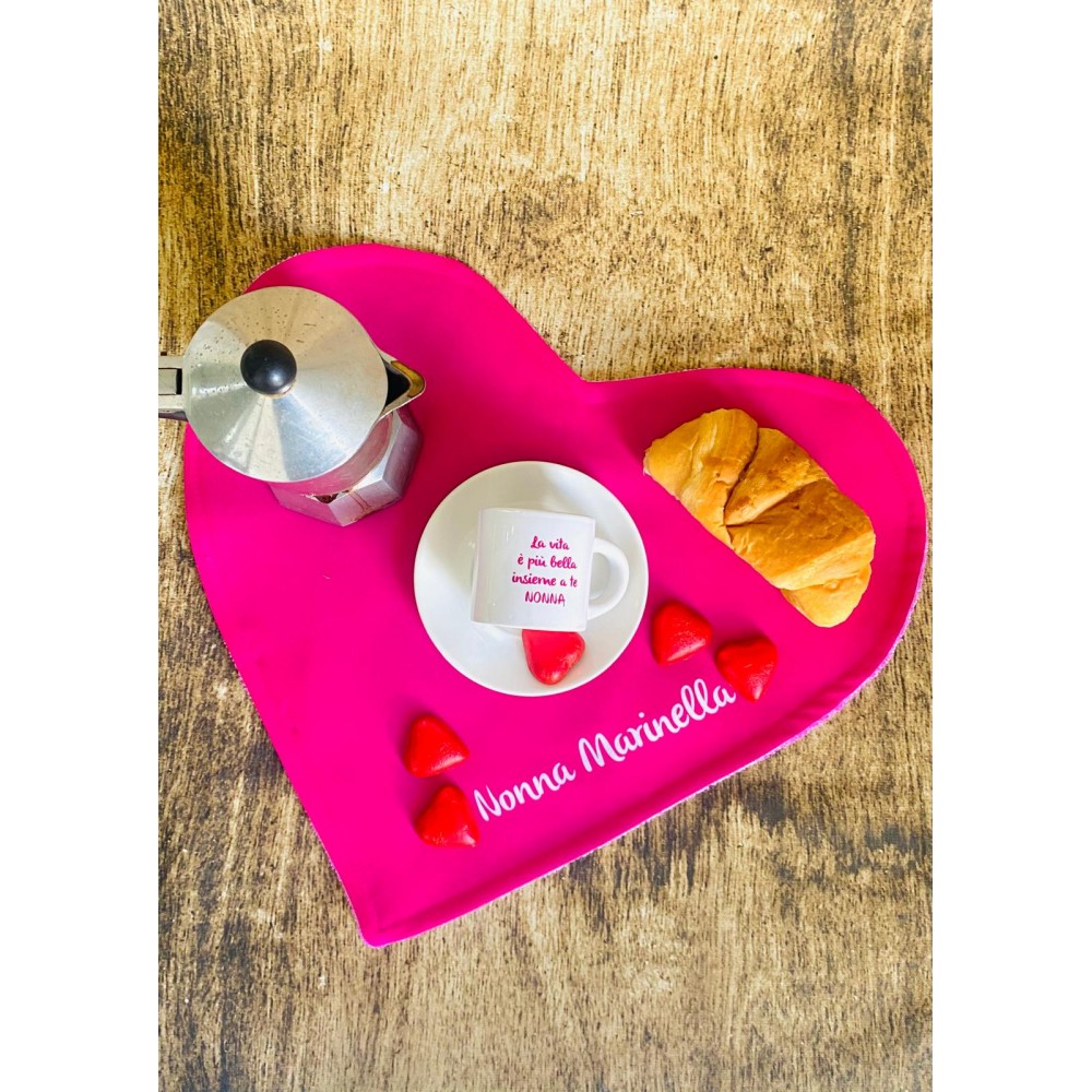 Tovaglietta in tessuto a cuore da personalizzare