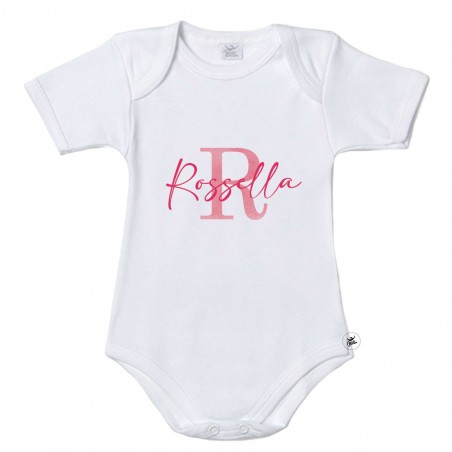 Body bianco neonato "linea Simplex" rosa