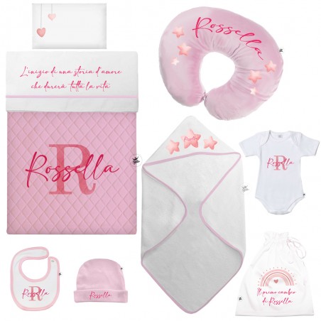 Kit Corredo neonato "linea simplex" rosa