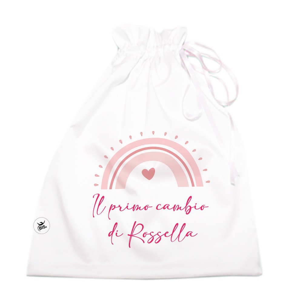 Sacchetto primo cambio "linea simplex" da personalizzare con nome rosa