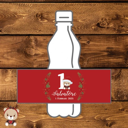 Kit 10 pz Etichette per bottiglia "Christmas time"  da personalizzare