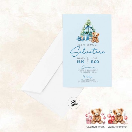 Kit di 12 inviti rettangolari personalizzabili Xmas Magic con busta inclusa