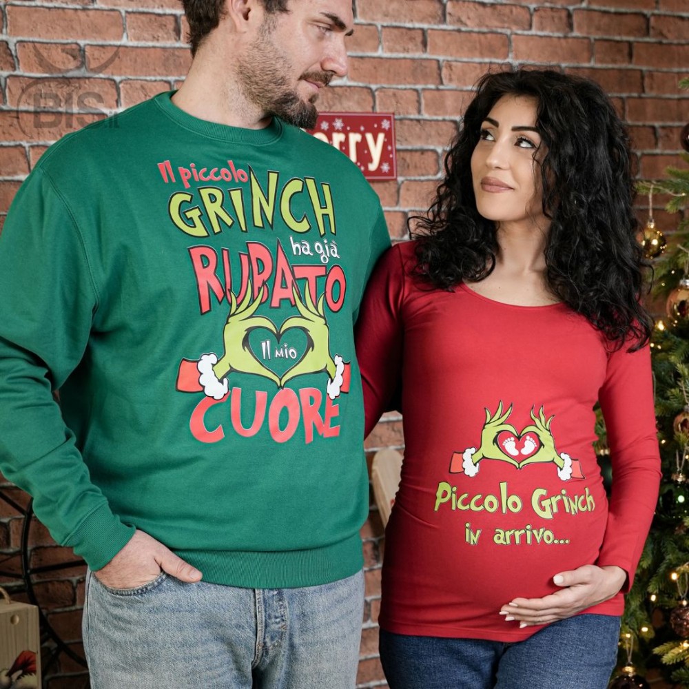 foto di coppia donna incinta divertente natale