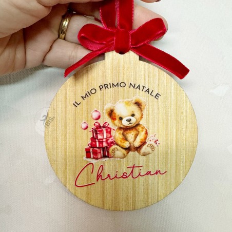 Addobbo in legno "Linea Xmas Magic" da personalizzare con testo e nome