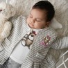 Winter Newborn jumpsuit, with hearts + "I'm daddy's meatball" print.