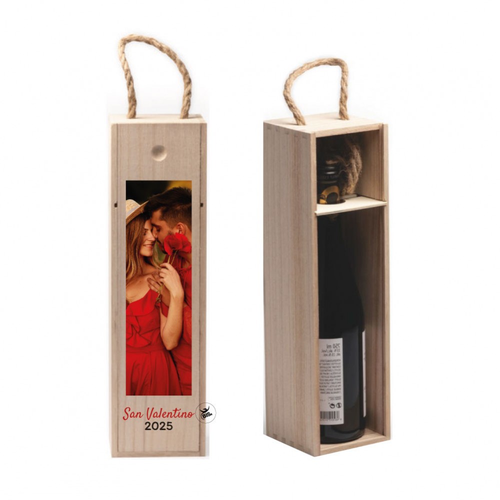 Scatola in Legno Personalizzata con Foto e Scritta "San Valentino 2025" – Idea Regalo Originale e Romantica
