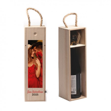 Scatola in Legno Personalizzata con Foto e Scritta "San Valentino 2025" – Idea Regalo Originale e Romantica