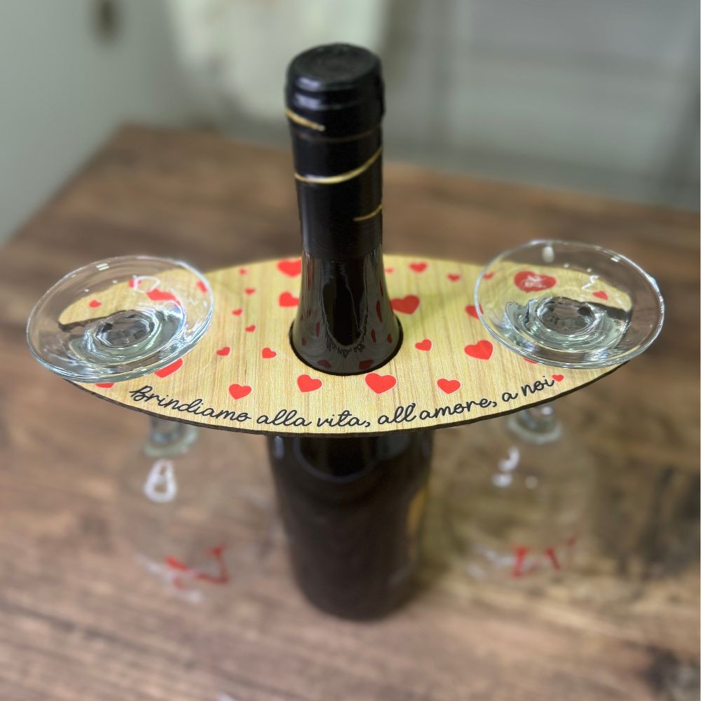 Porta Calici Personalizzato per San Valentino, Anniversario ed Eventi | Brindiamo all'Amore