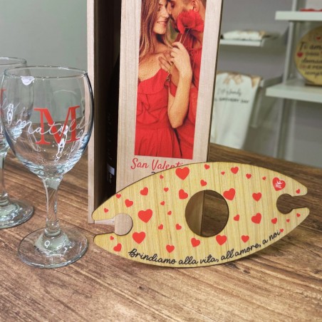 Porta Calici Personalizzato per San Valentino, Anniversario ed Eventi | Brindiamo all'Amore