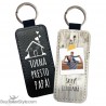 Keyring with "Come back soon dad" print, to customize
