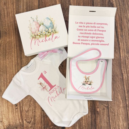 Scatola Ricordo Prima Pasqua – Pacco Regalo Personalizzato con Nome e Messaggio